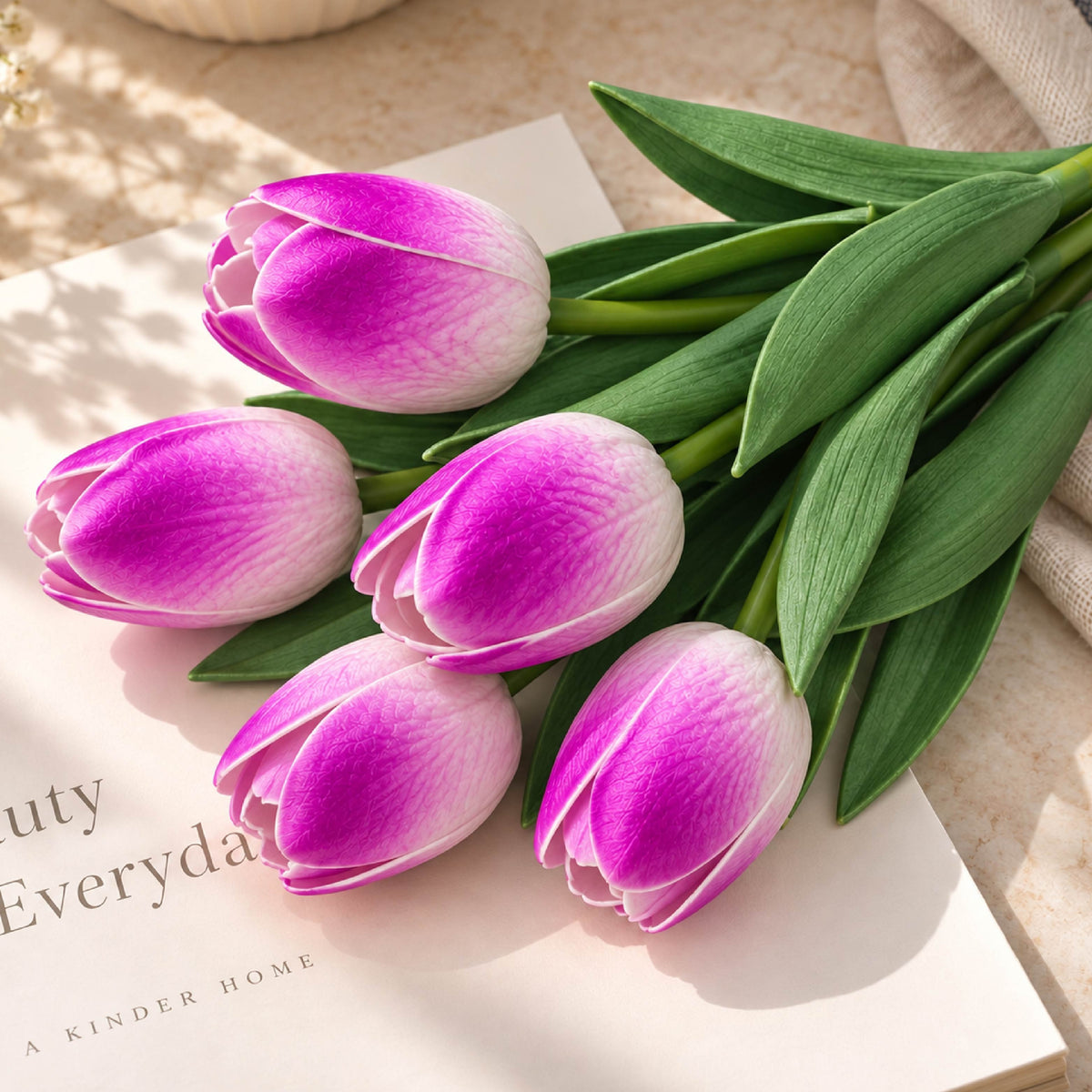 Purple Tulip Artificial Flower Stem