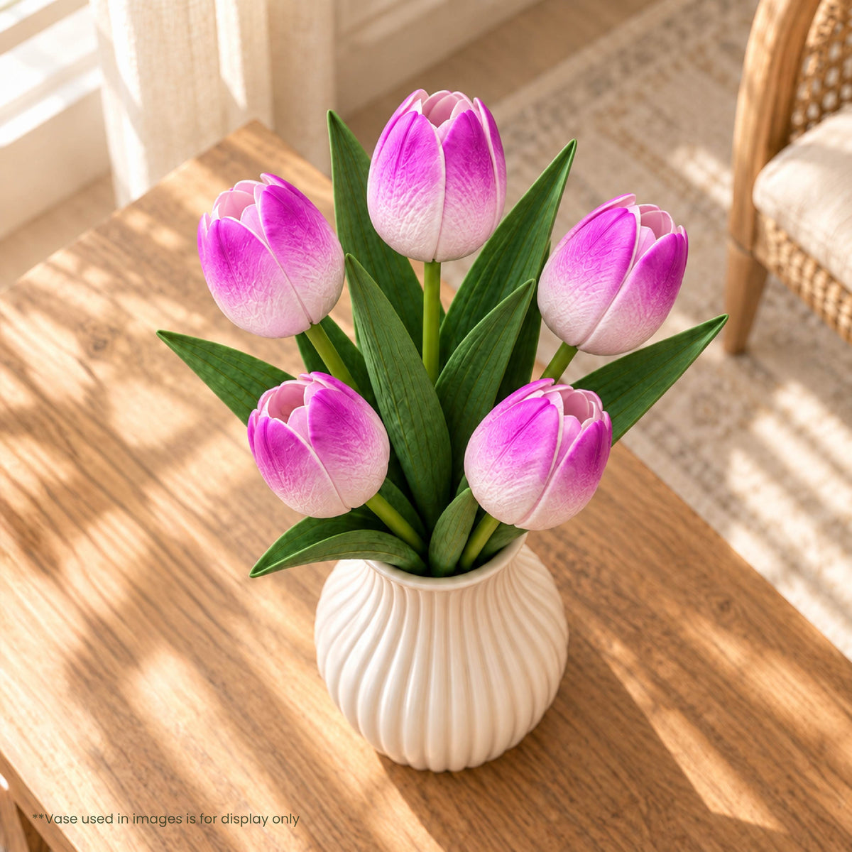 Purple Tulip Artificial Flower Stem