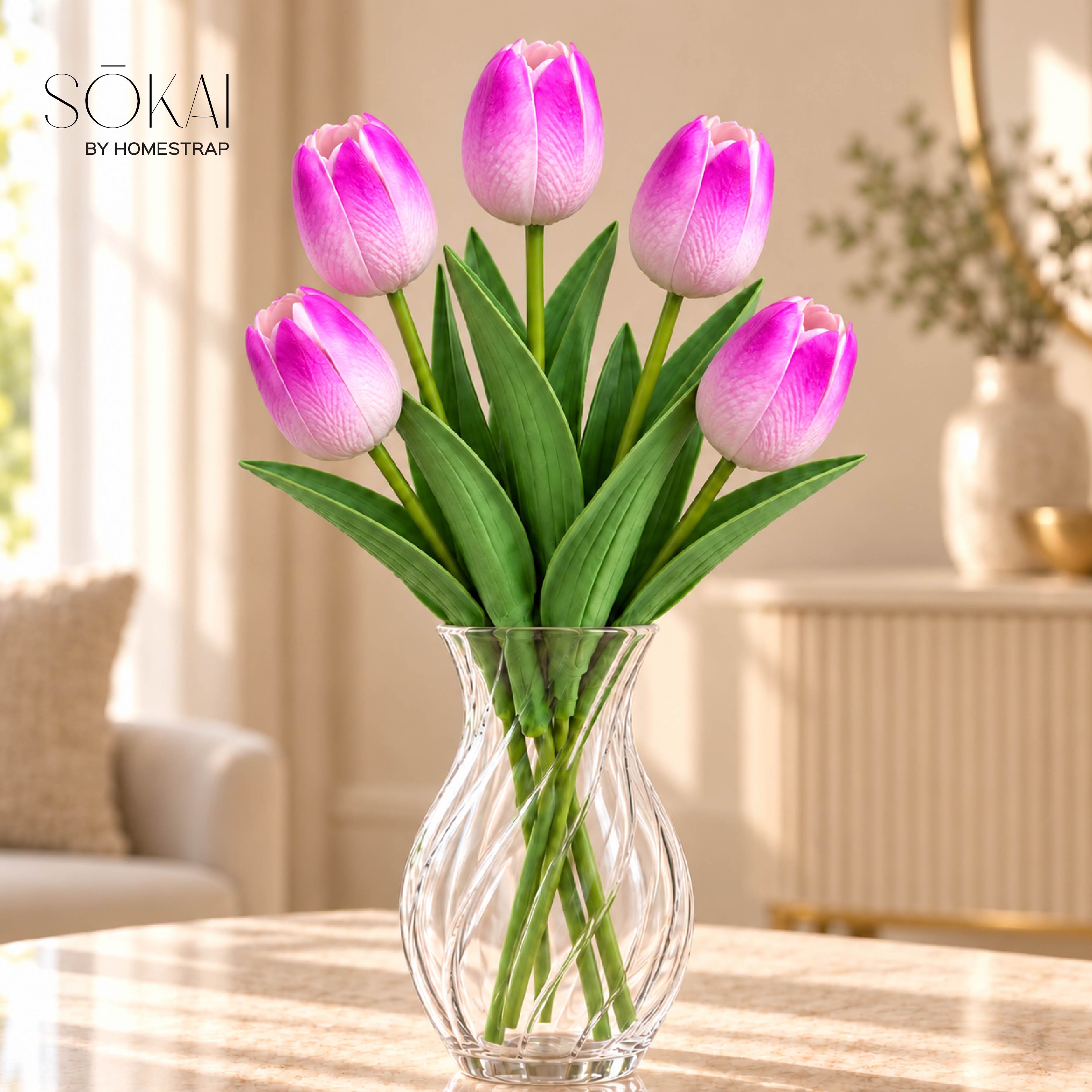 Purple Tulip Artificial Flower Stem