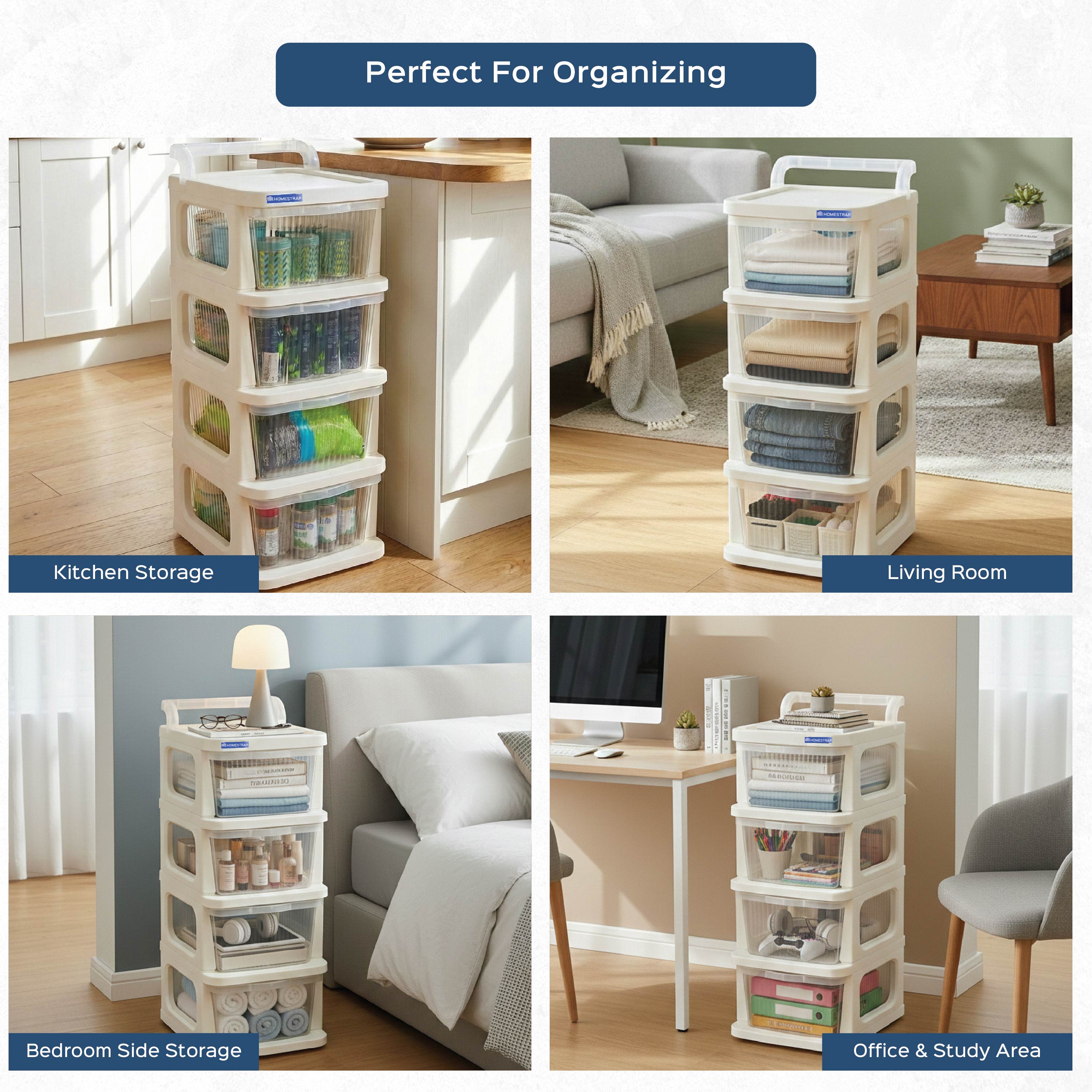 4 Layer Multipurpose Drawer Cart with Wheels