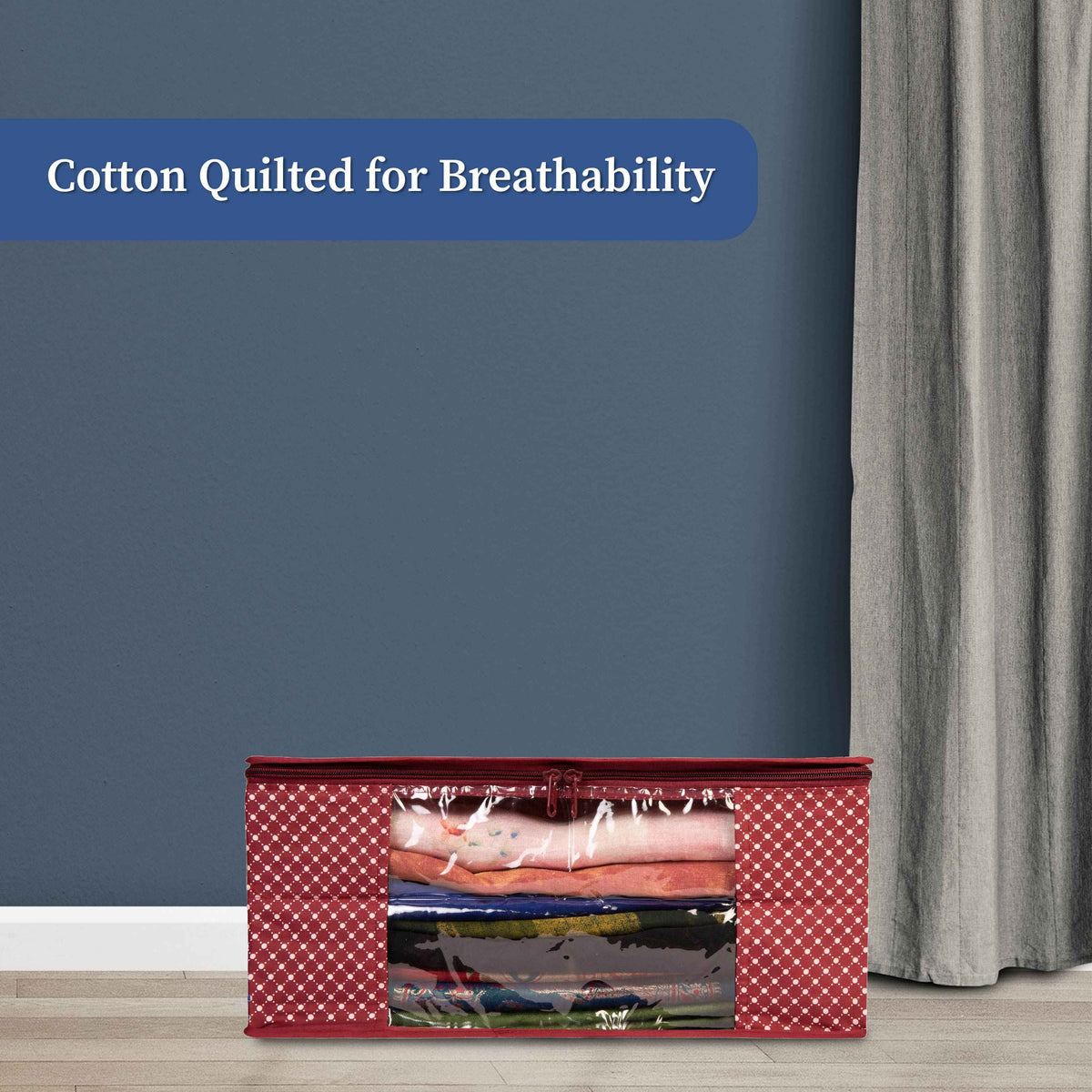 3 layer Cotton Quilted Saree Cover | Clothes Organizer