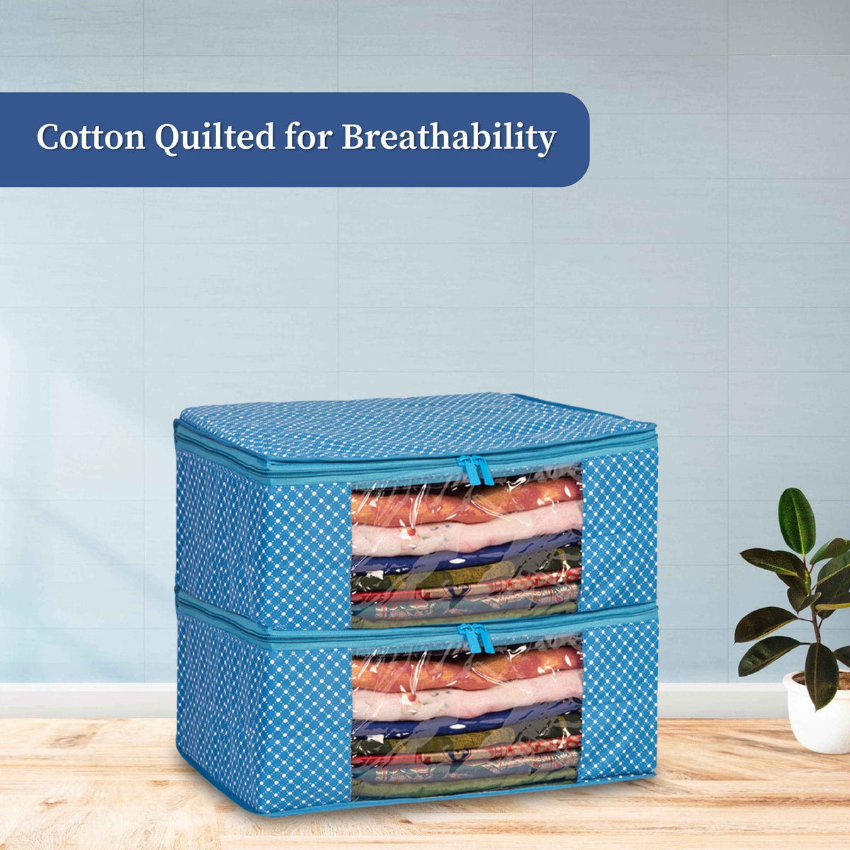 3 layer Cotton Quilted Saree Cover | Clothes Organizer