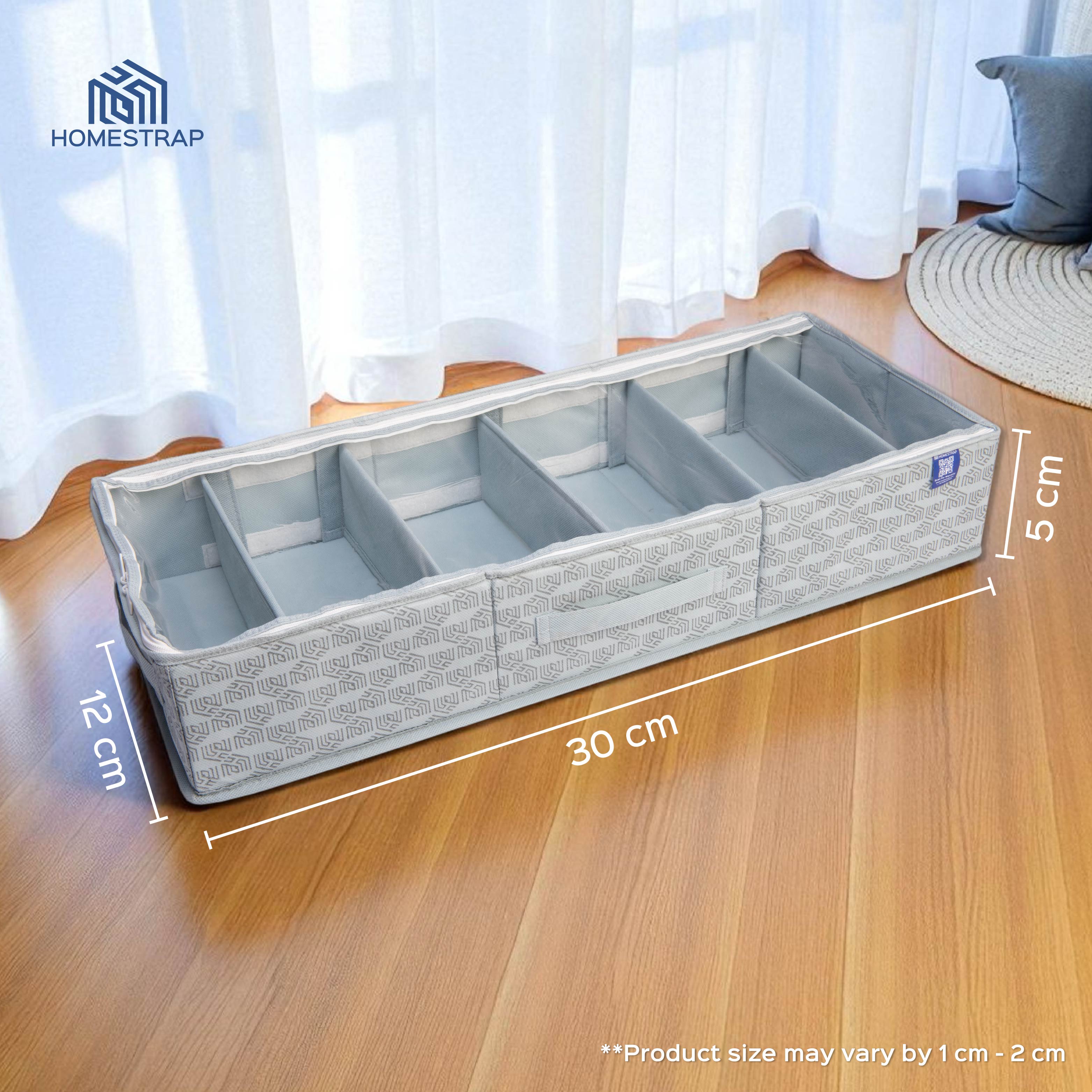 6 Section Underbed Shoe Organizer | Foldable
