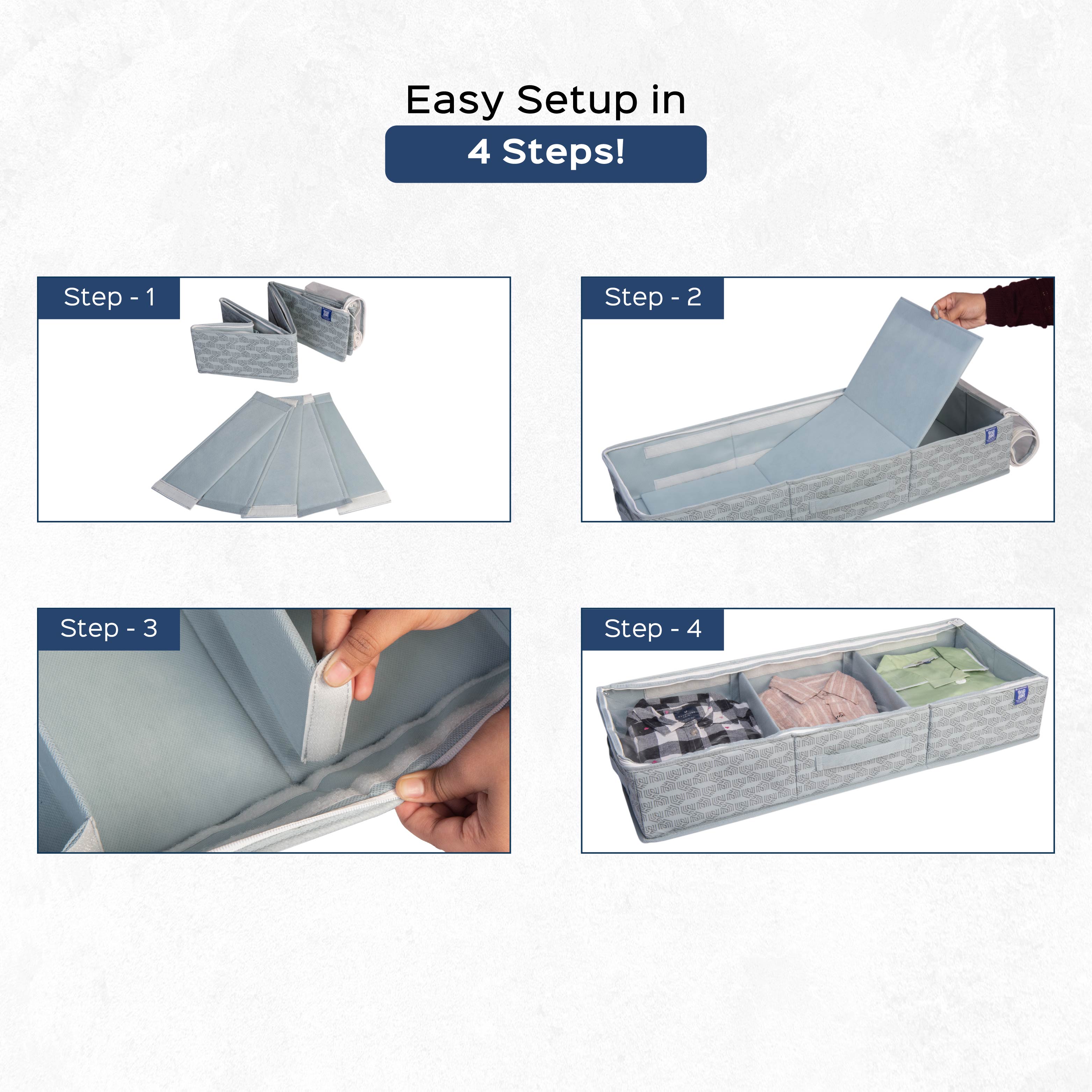 6 Section Underbed Shoe Organizer | Foldable