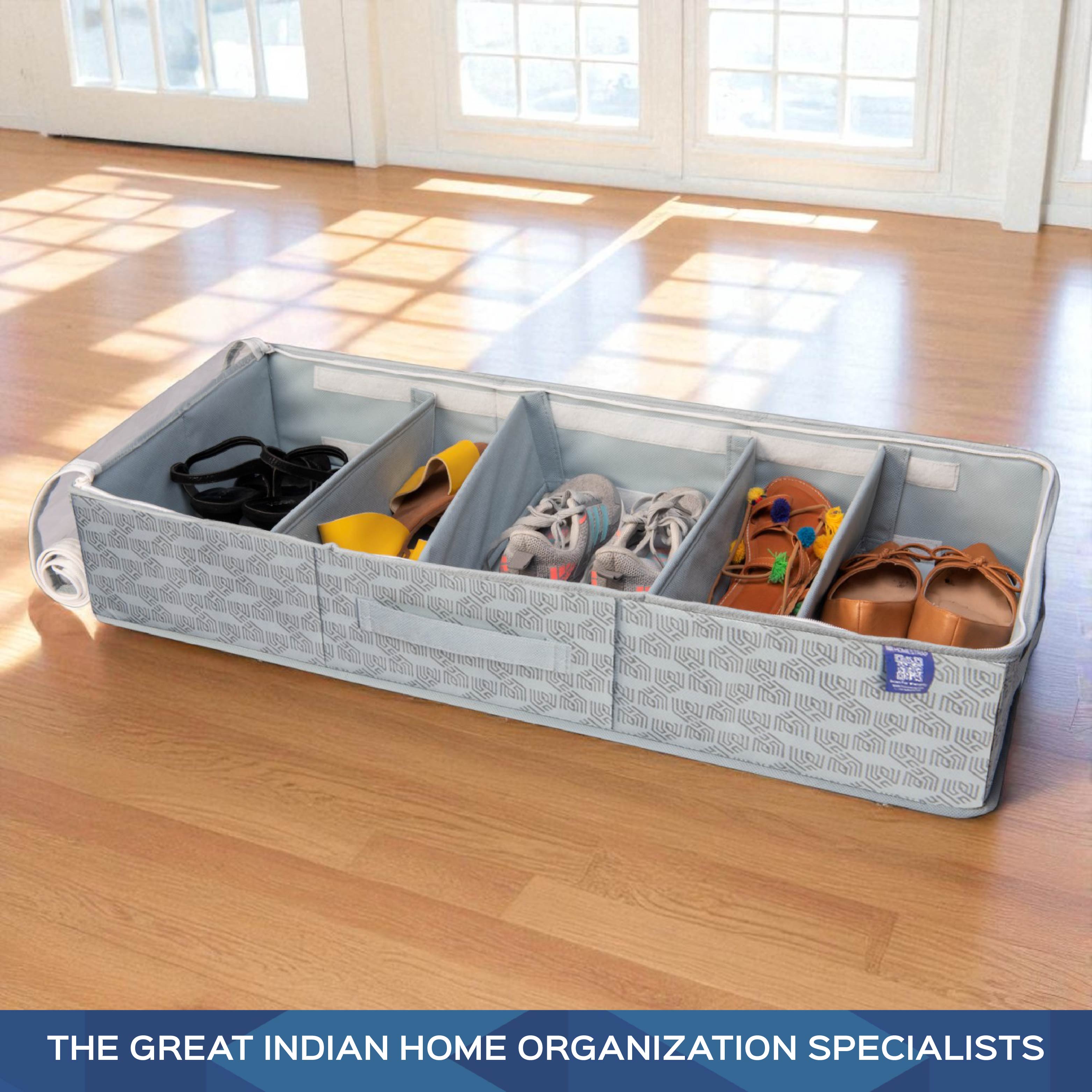 6 Section Underbed Shoe Organizer | Foldable