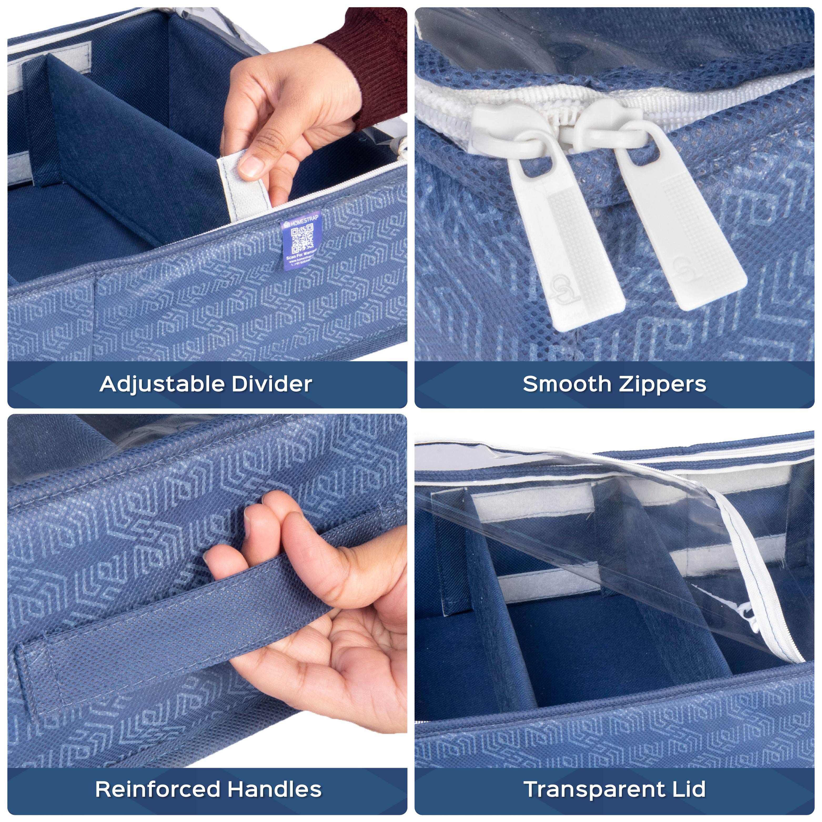 6 Section Underbed Shoe Organizer | Foldable
