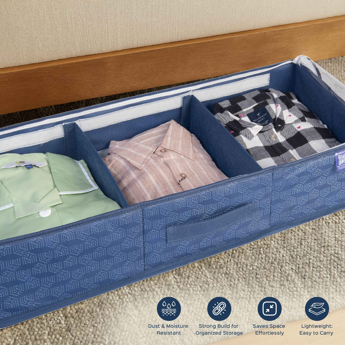 6 Section Underbed Shoe Organizer | Foldable