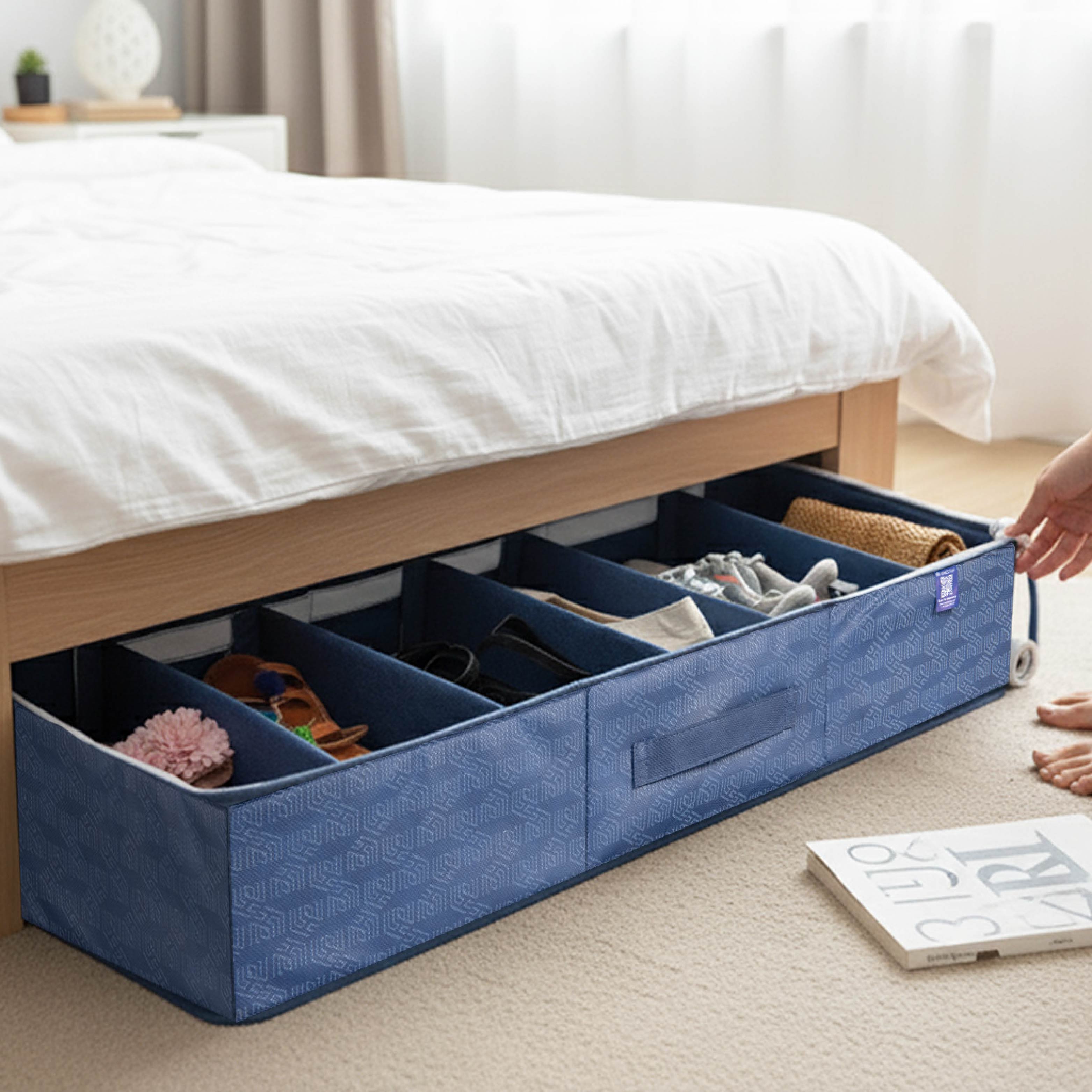 6 Section Underbed Shoe Organizer | Foldable
