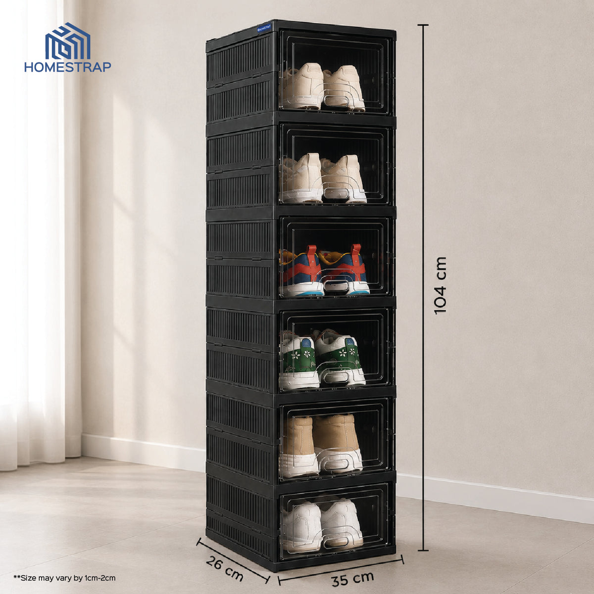 6 Layer Sneaker Pair Box Organizer - Homestrap