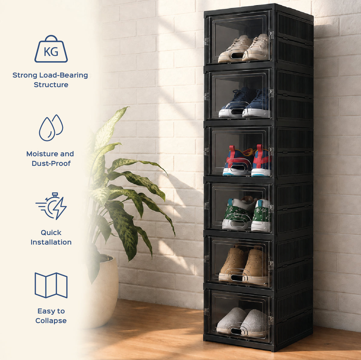 6 Layer Sneaker Pair Box Organizer - Homestrap