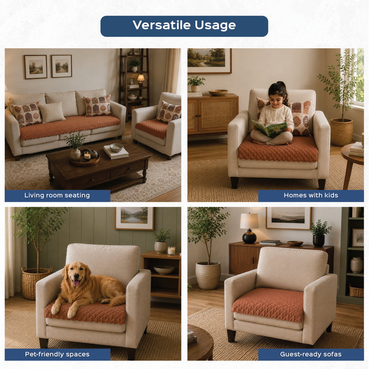 Quilted Velvet Sofa Cover with Lint-Free Fabric - Homestrap