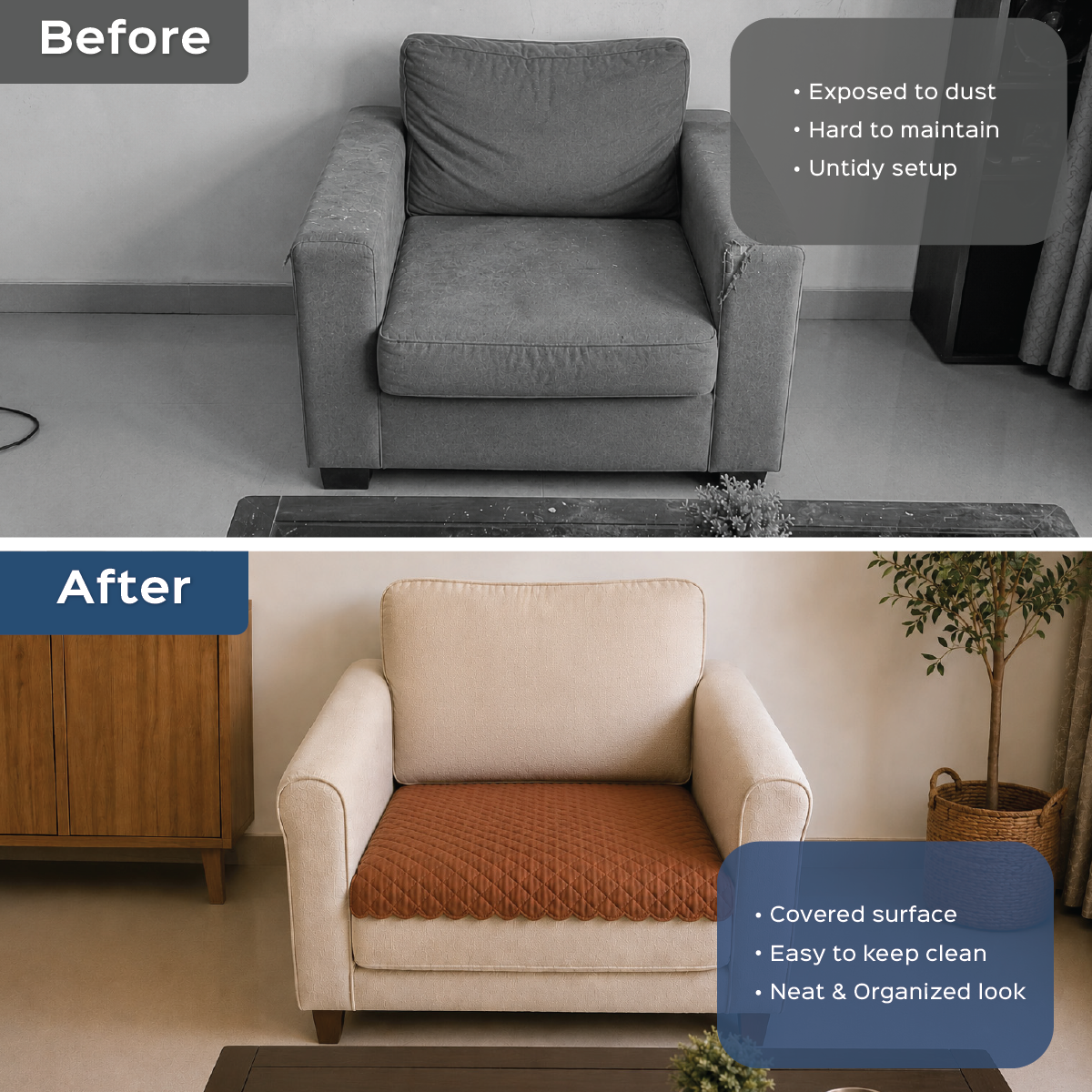 Quilted Velvet Sofa Cover with Lint-Free Fabric - Homestrap
