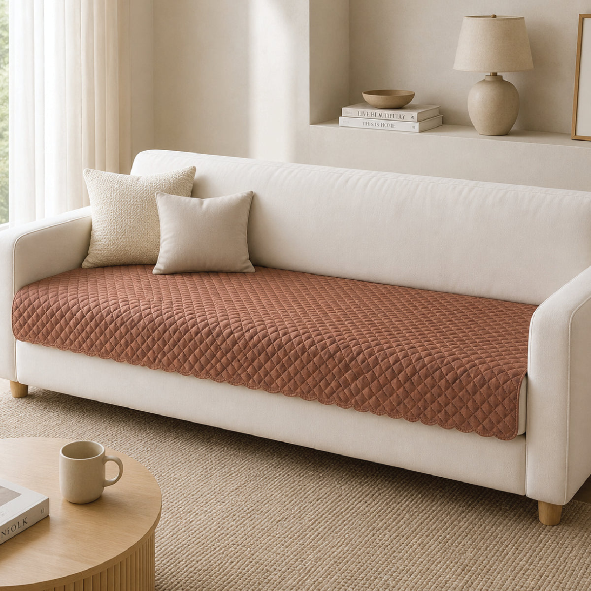 Quilted Velvet Sofa Cover with Lint-Free Fabric - Homestrap