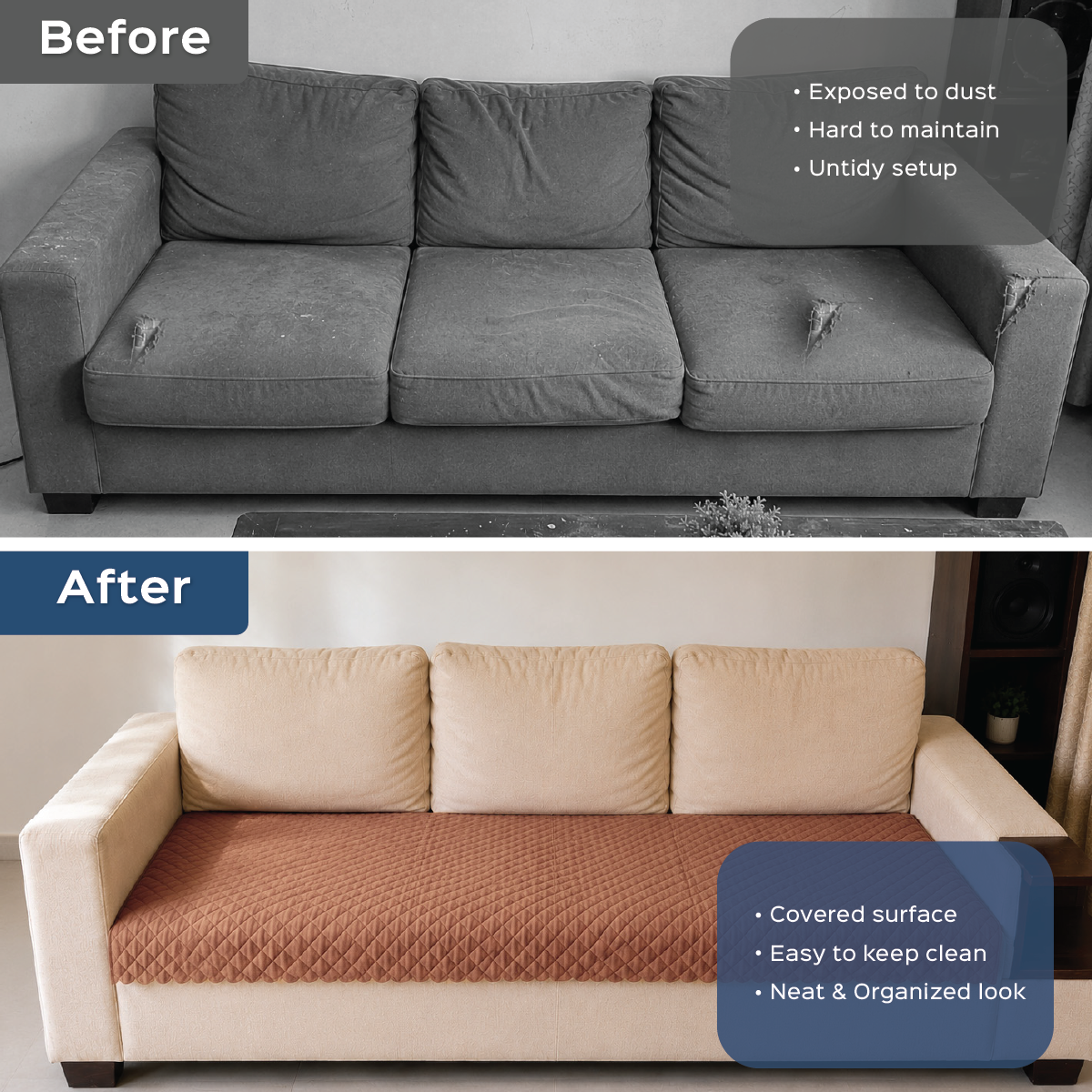 Quilted Velvet Sofa Cover with Lint-Free Fabric - Homestrap