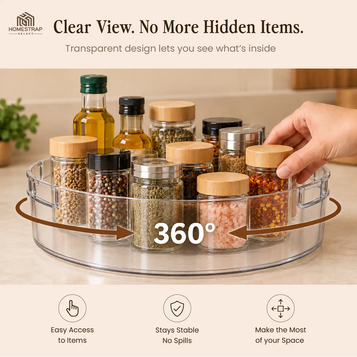 Spin Tray – 360° Rotating Storage Organizer