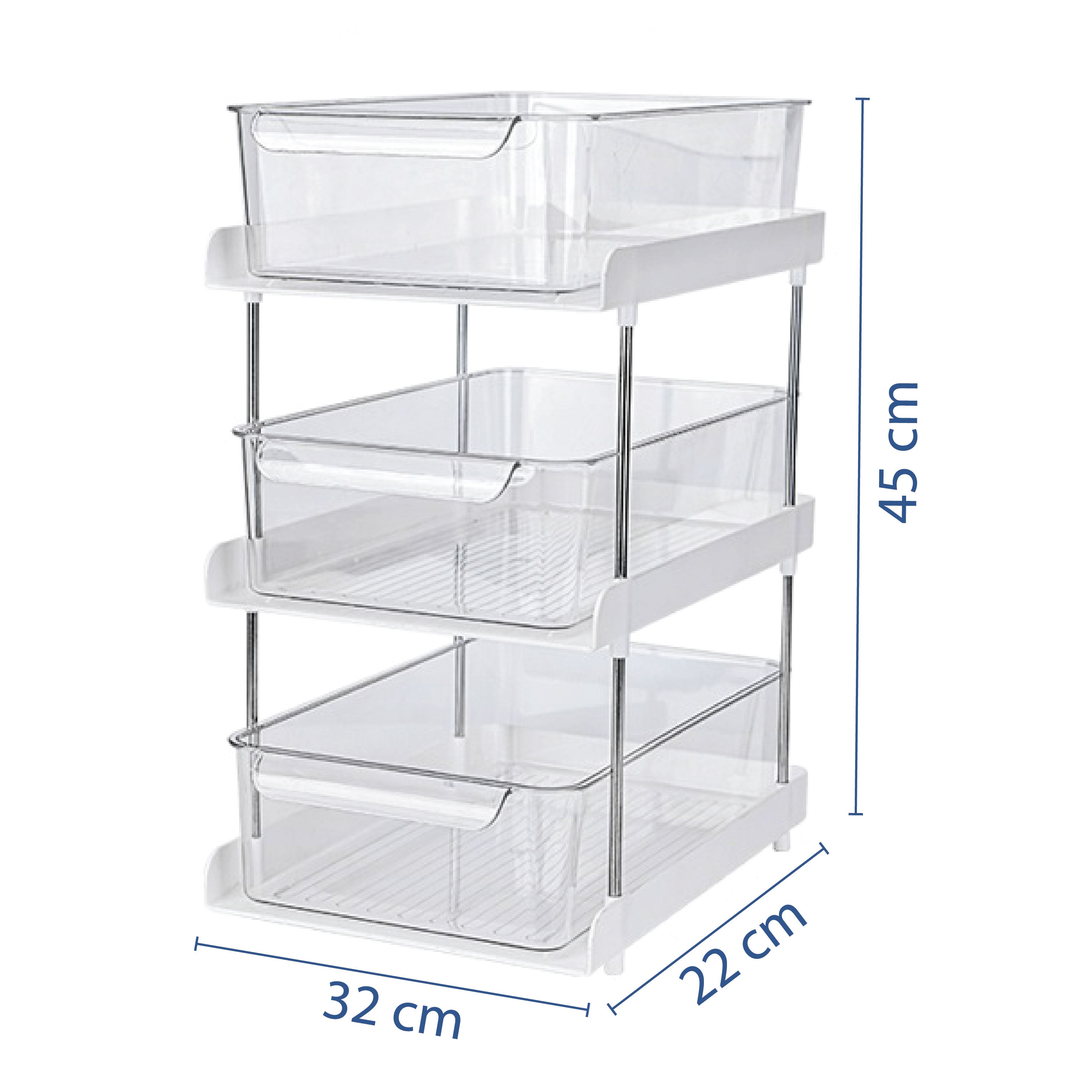 Multipurpose Trio Stack Space Saving Storage Rack / 3 Tier Shelf  Organiser for Kitchen And Bathroom / Under The Sink