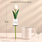 Soft White Tulip Artificial Flower Stem