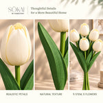 Soft White Tulip Artificial Flower Stem