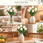 Soft White Tulip Artificial Flower Stem