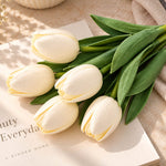 Soft White Tulip Artificial Flower Stem