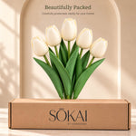 Soft White Tulip Artificial Flower Stem