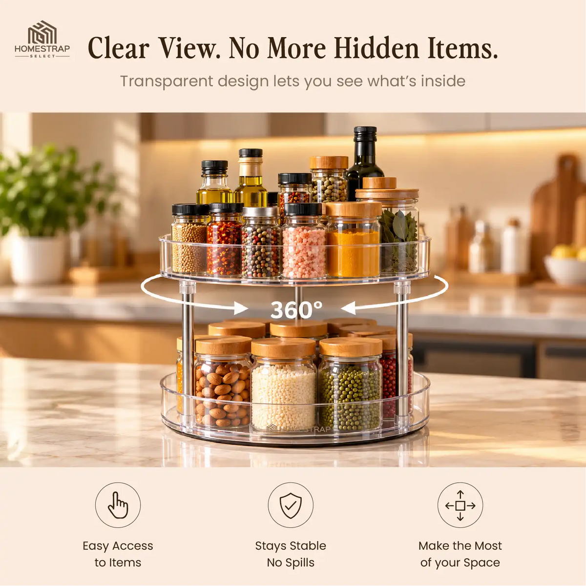 Twin Tier Spin – 2-Tier Rotating Organizer