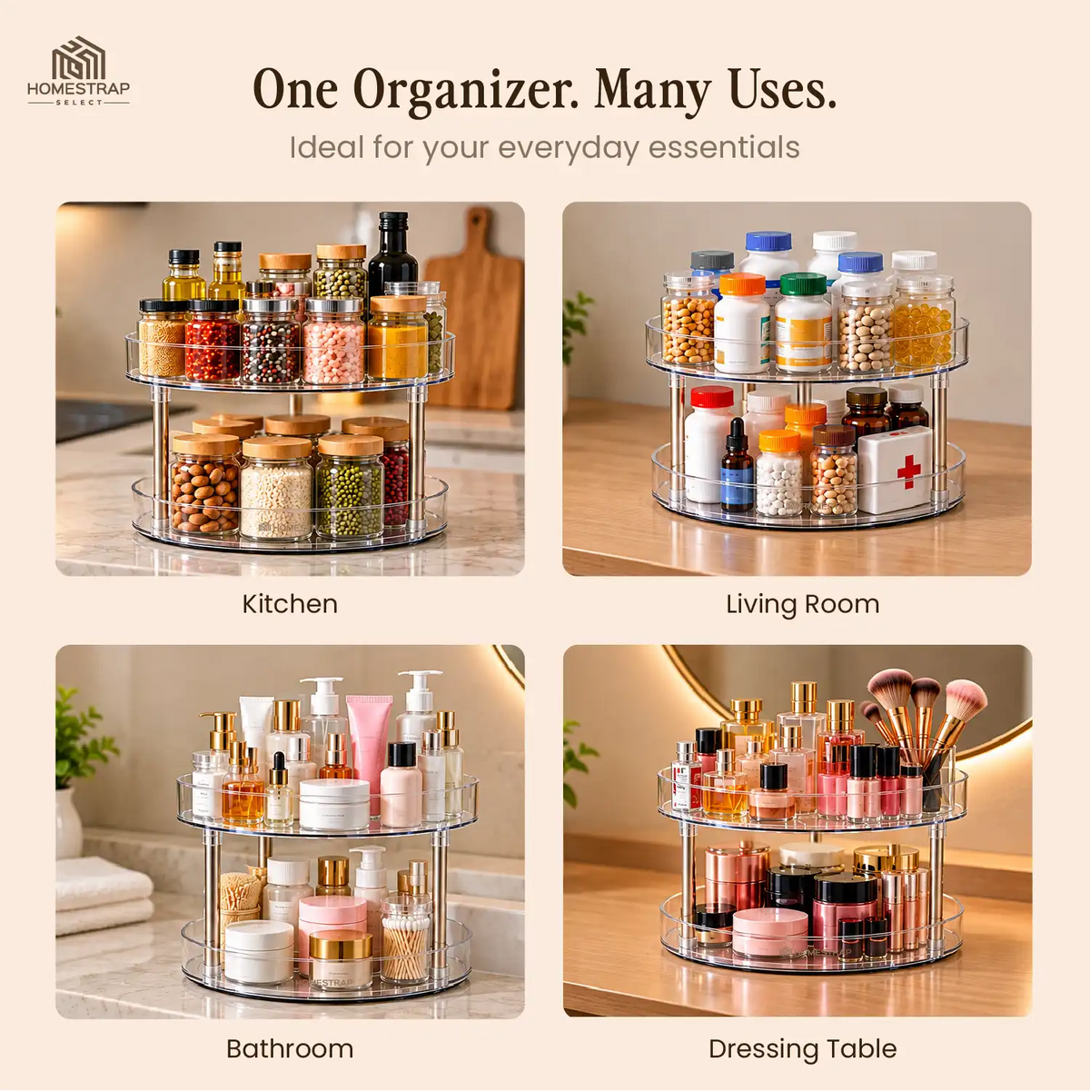 Twin Tier Spin – 2-Tier Rotating Organizer