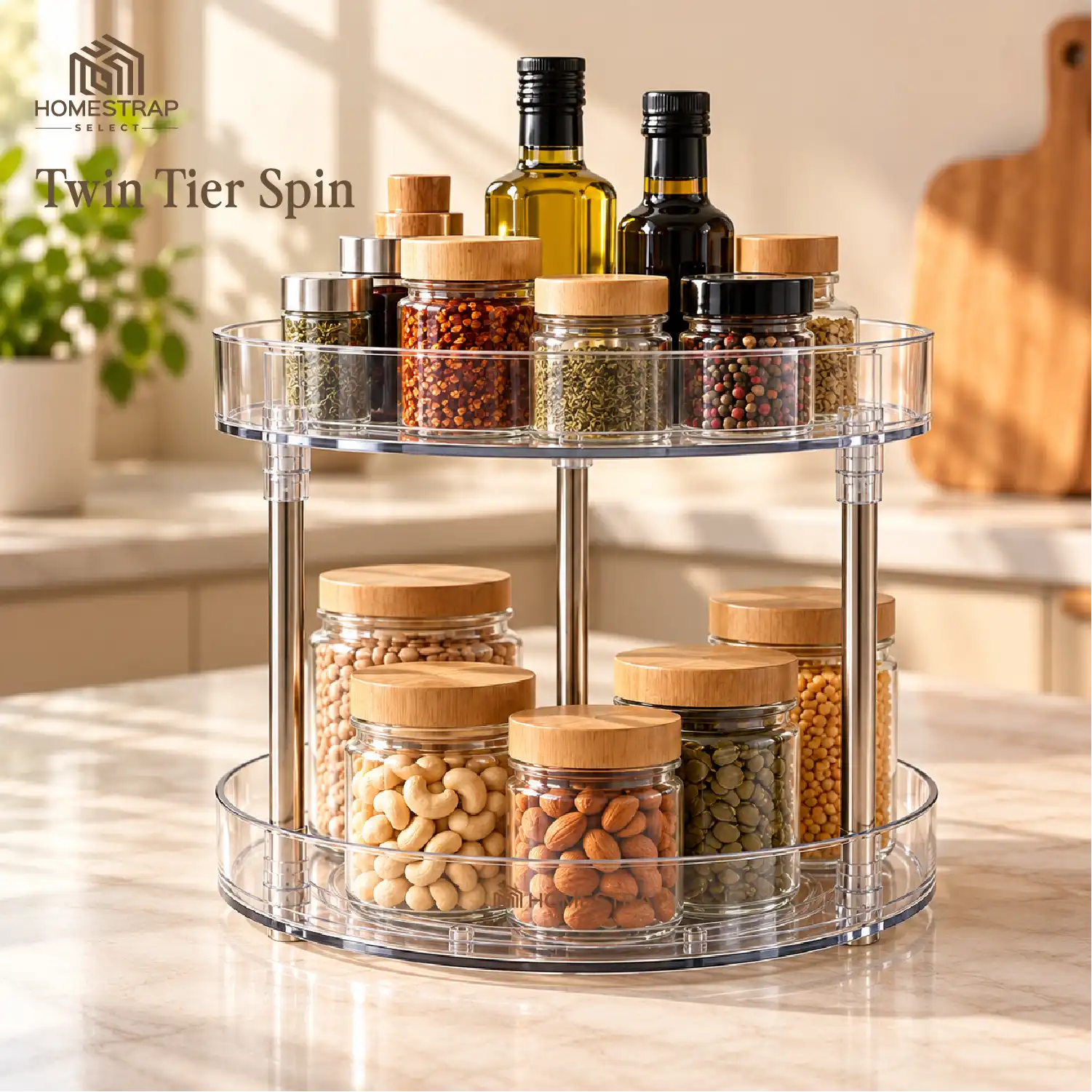 Twin Tier Spin – 2-Tier Rotating Organizer