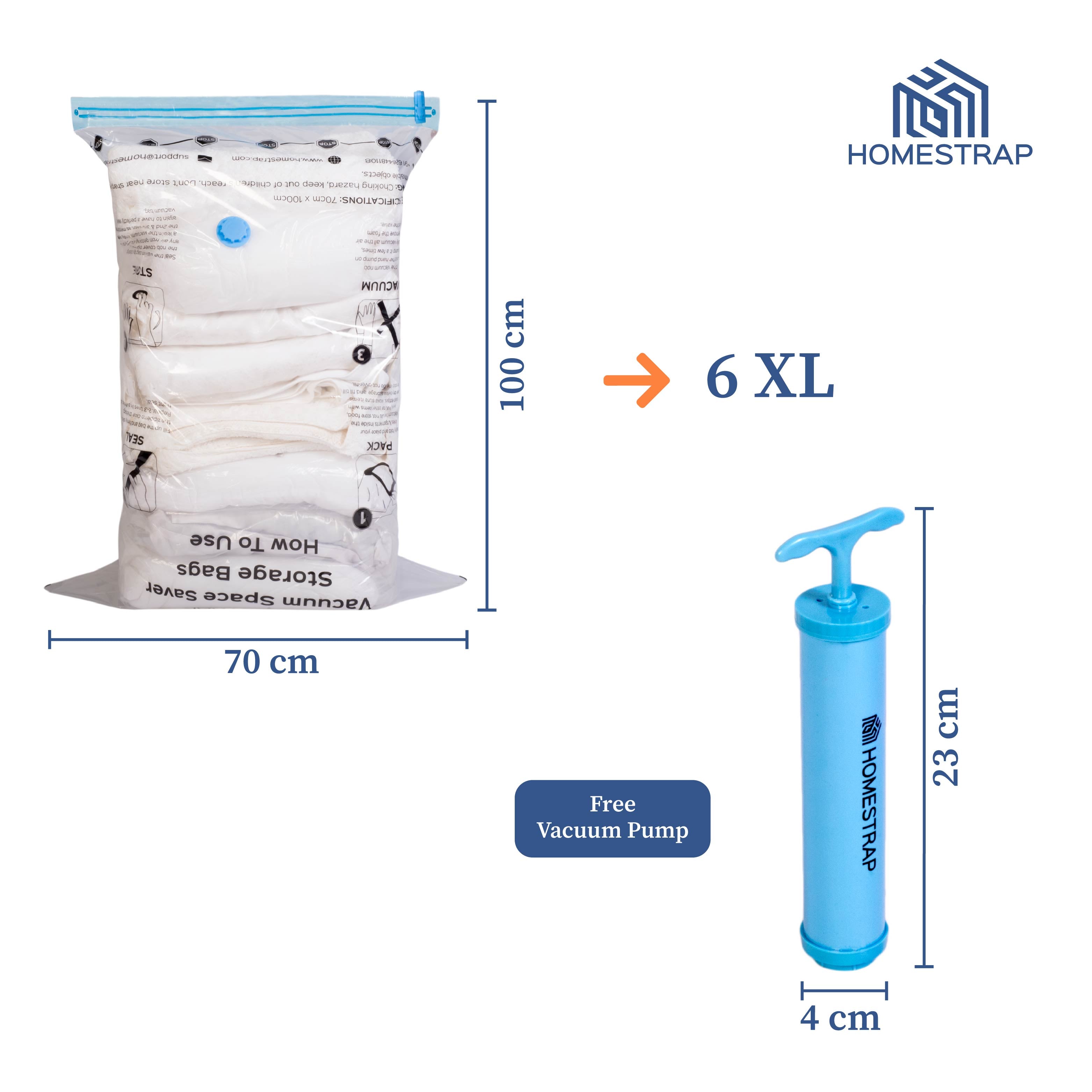 Vacuum Bag | Space Saver Compression Bags with Free Vacuum Pump