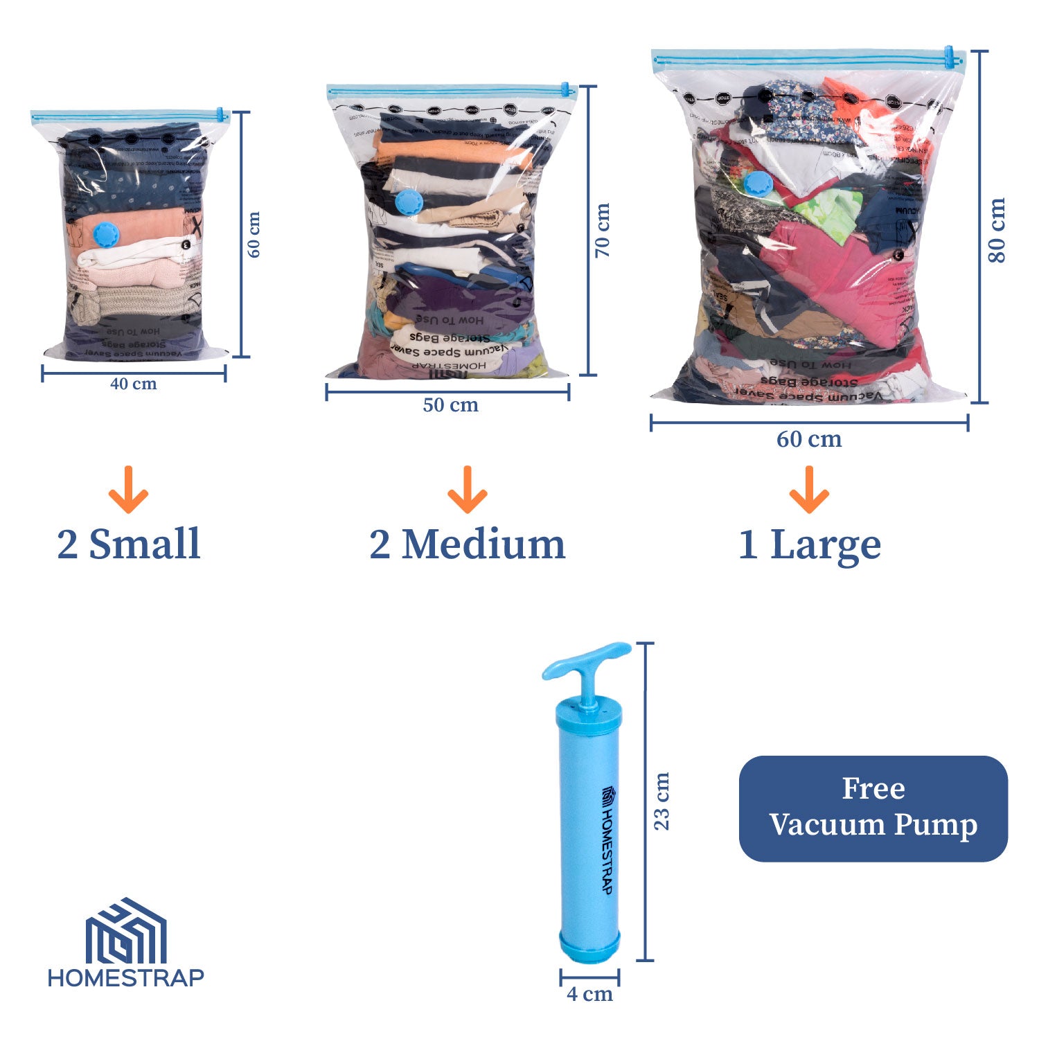 Vacuum Bag | Space Saver Compression Bags with Free Vacuum Pump