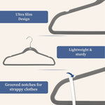Velvet Anti-Slip Grey Hanger - Homestrap