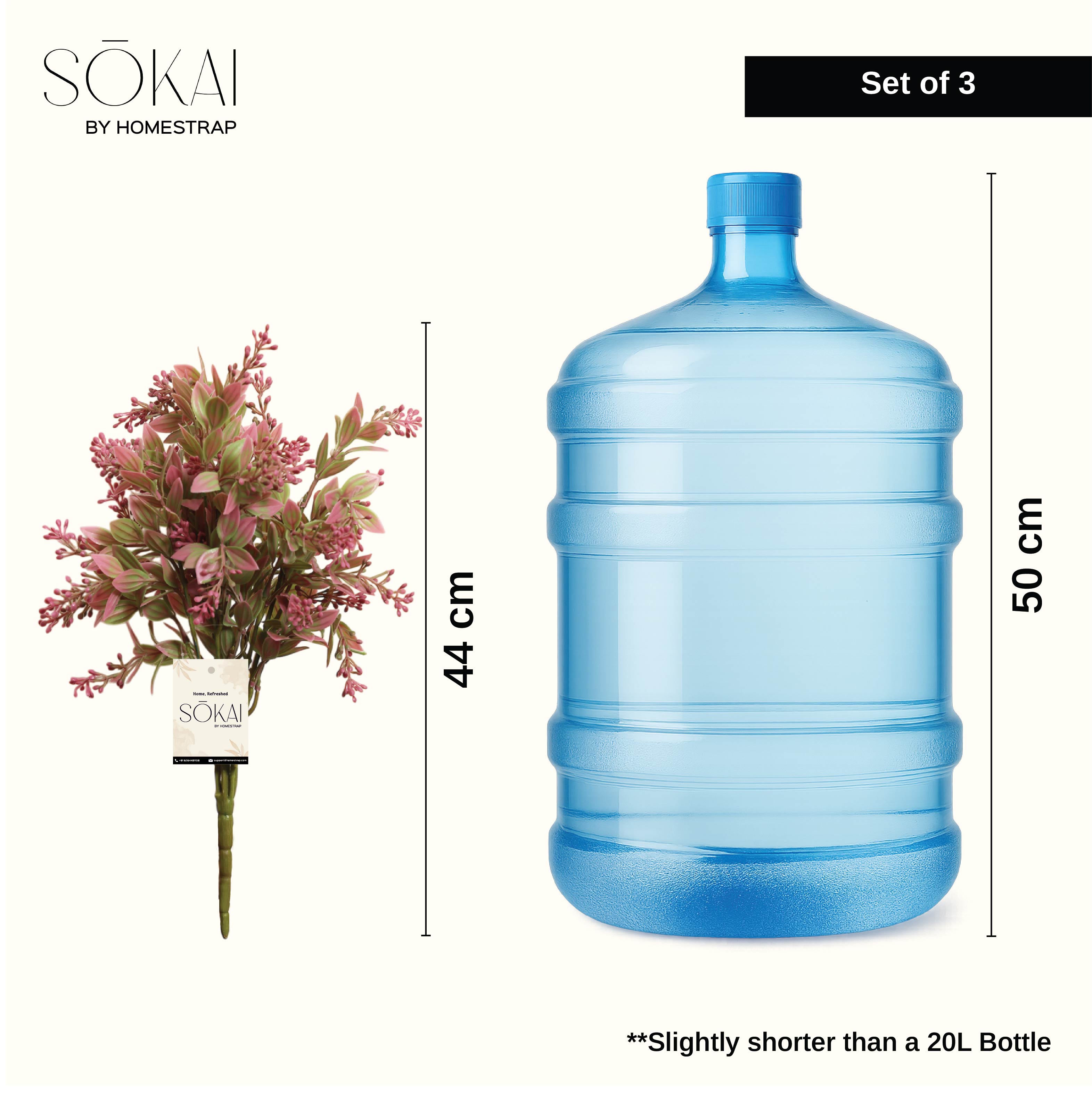 Sokai Buxus Style Decorative Flower Bunch - Set of 3
