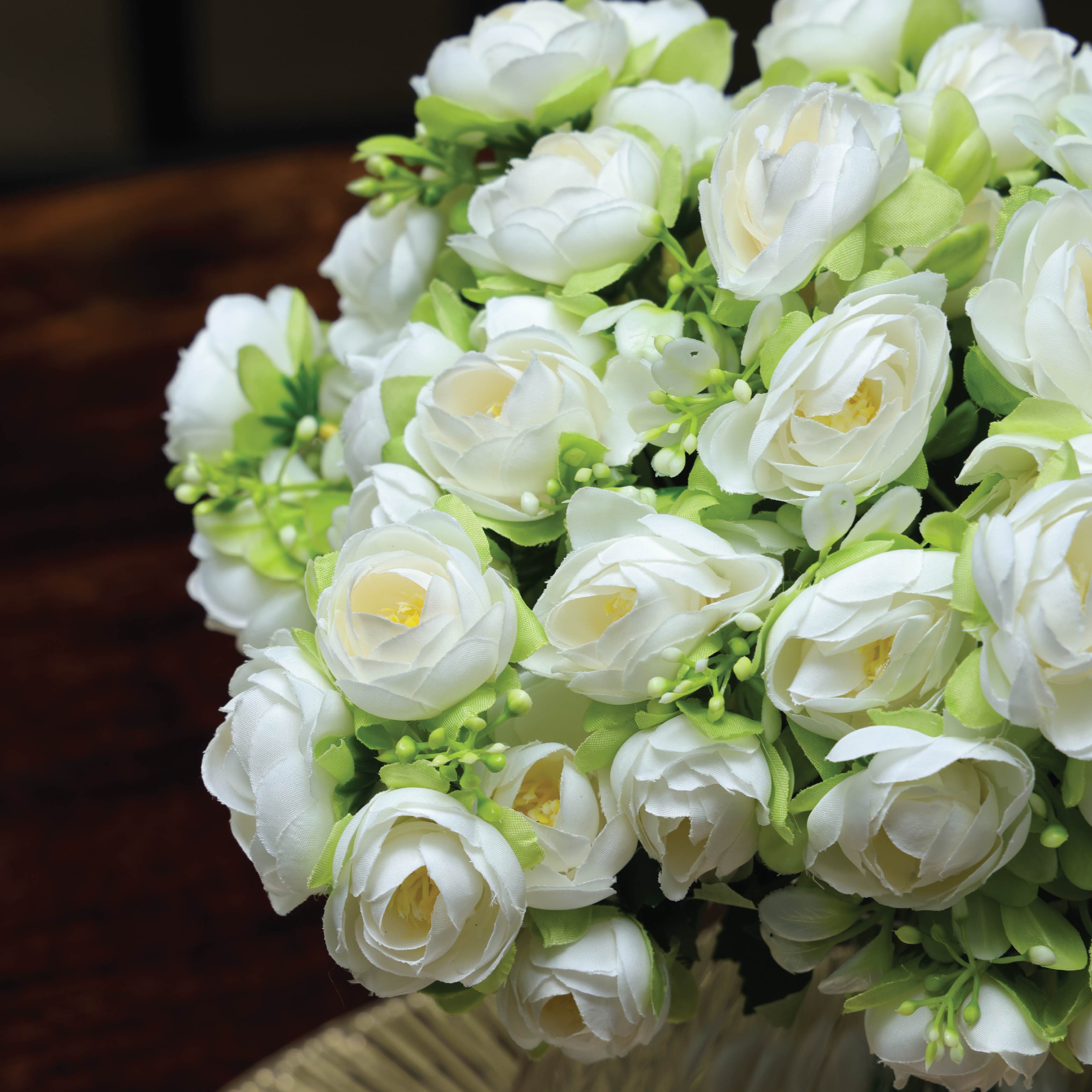 Sokai Mini Rose-Style Peony Flower Bunch - Set of 3