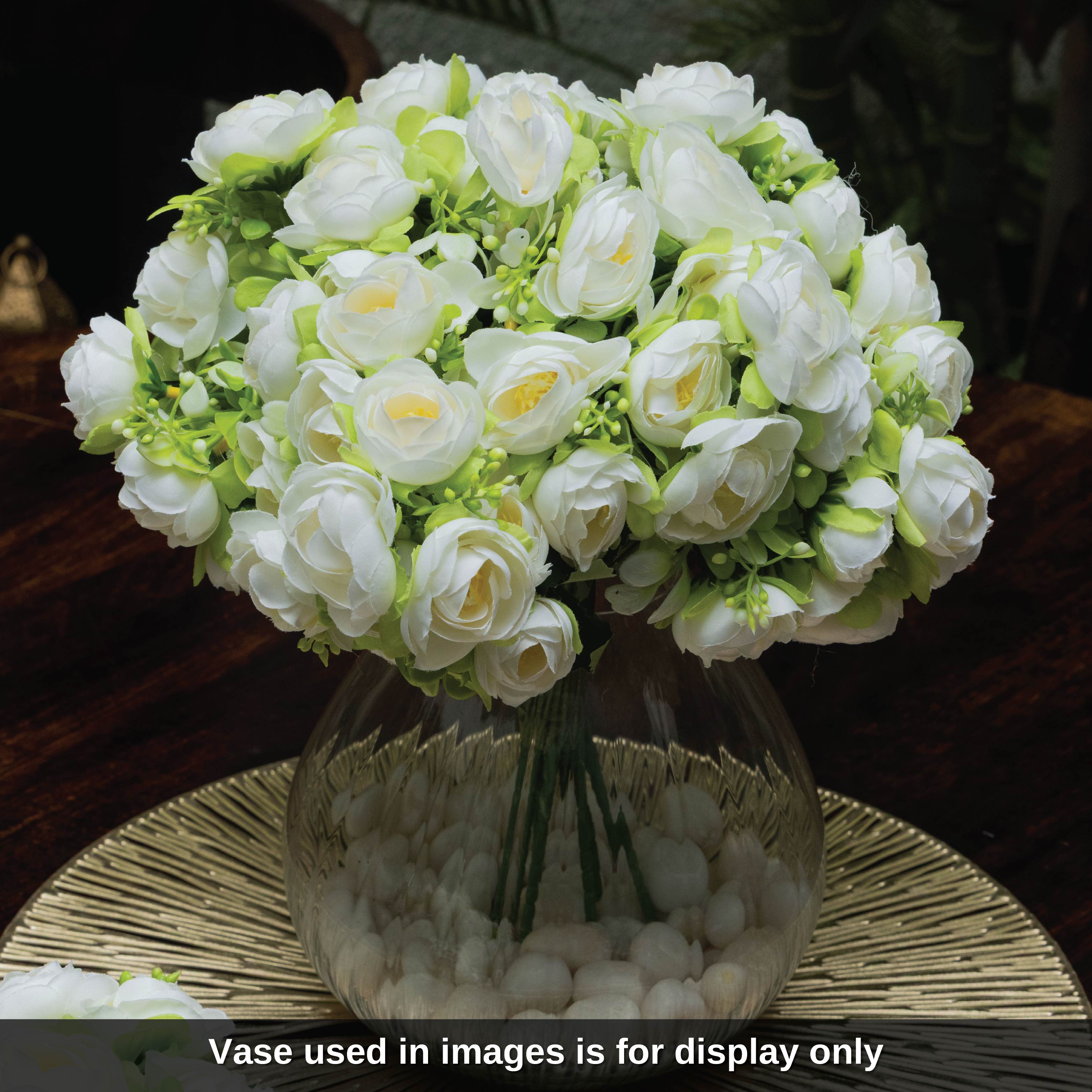 Sokai Mini Rose-Style Peony Flower Bunch - Set of 3