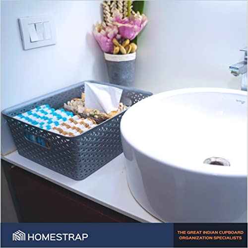 Set Of 3, Plastic Storage Organizers | Baskets With Lid