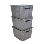 Set Of 3, Plastic Storage Organizers | Baskets With Lid