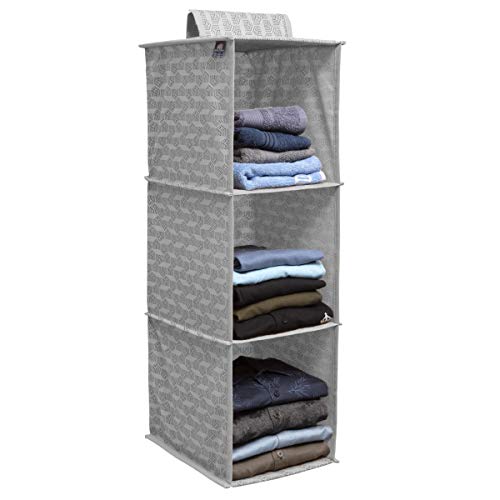 3 Shelf Hanging Organizer | Foldable Wardrobe/Closet Clothes Organizer