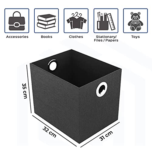 Storage Boxes with Ringlet Handle | Black