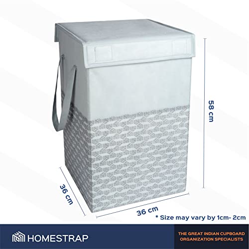 Foldable Laundry Bag/Bin Cum Basket with Lid & front Handle