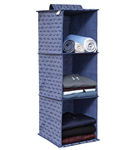 3 Shelf Hanging Organizer | Foldable Wardrobe/Closet Clothes Organizer