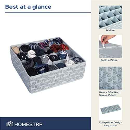 Set of 2 Socks cum Undergarment Organizer | 24 Compartments