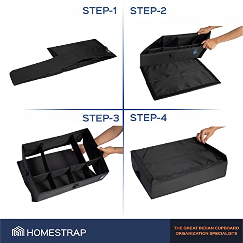 Set of 2, Multipurpose Foldable Drawer Organizer With 7 Compartments