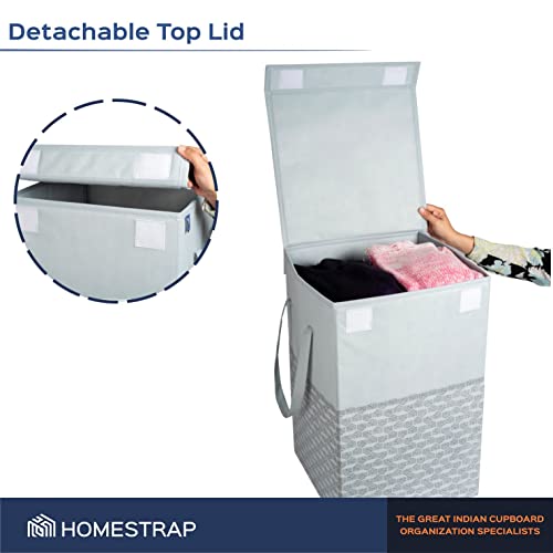 Foldable Laundry Basket with Lid & Handle