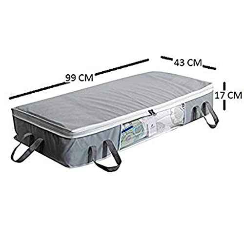 14 Inch Underbed Organizer | Blanket, Pillow Storage Bag Set of 2