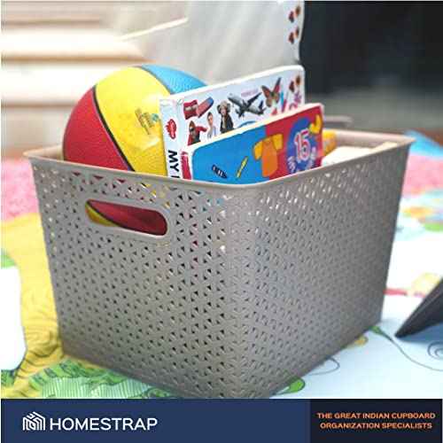 Set Of 3, Plastic Storage Organizers | Baskets With Lid