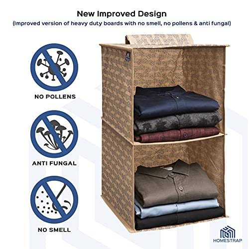 2 Shelf Hanging Organizer | Foldable Wardrobe Clothes Organizer