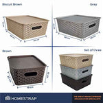 Set Of 3, Plastic Storage Organizers | Baskets With Lid