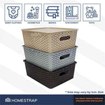 Set Of 3, Plastic Storage Organizers | Baskets With Lid