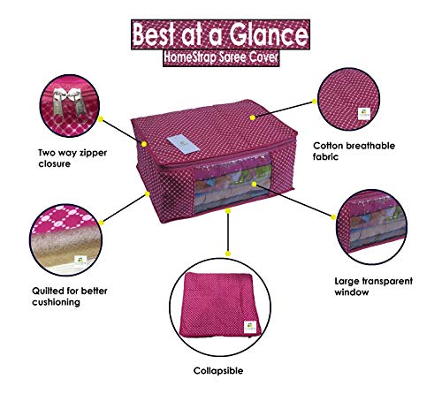 3 layer Cotton Quilted Saree Cover | Clothes Organizer