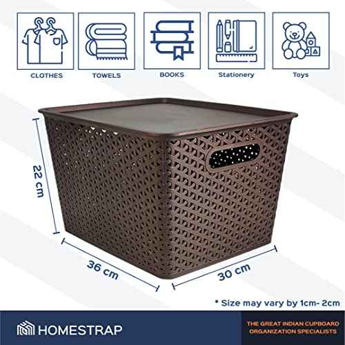Set Of 3, Plastic Storage Organizers | Baskets With Lid